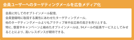 会員ユーザーへのターゲティングメールを広告メディア化